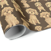 Dog Pattern Brown labradole goldendole Cute Cadeaupapier (Rol Hoek)