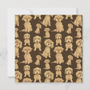 Dog Pattern Brown labradole goldendole Flat Kaart