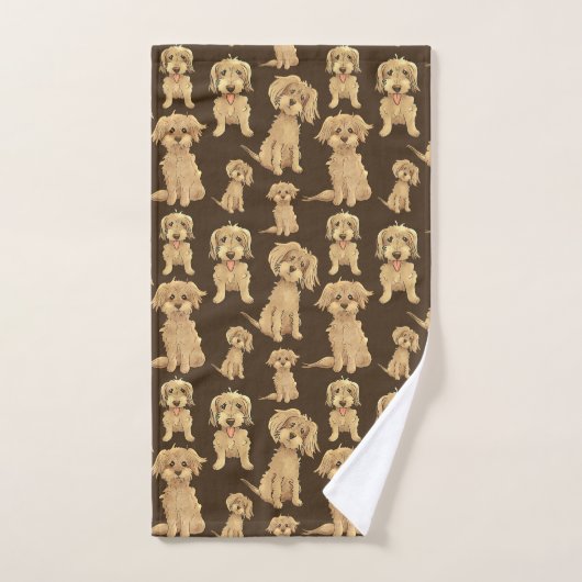 Dog Pattern Brown labradole goudendoedle Handdoek (Handdoek)