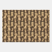 Dog Pattern Brown labradole goudendoedle Inpakpapier Vel (Voorkant)