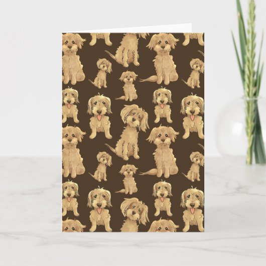 Dog Pattern Brown labradole goudendoedle Kaart (Voorkant)