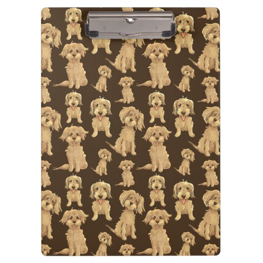 Dog Pattern Brown labradole goudendoedle Klembord (Voorkant)