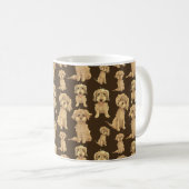 Dog Pattern Brown labradole goudendoedle Koffiemok (Voorkant rechts)