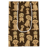 Dog Pattern Brown labradole goudendoedle Medium Cadeauzakje (Achterkant)