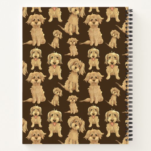 Dog Pattern Brown labradole goudendoedle Notitieboek (Achterkant)