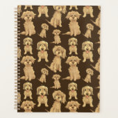 Dog Pattern Brown labradole goudendoedle Planner (Voorkant)