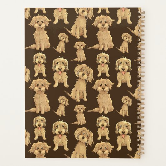 Dog Pattern Brown labradole goudendoedle Planner (Achterkant)