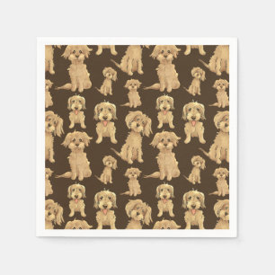 Dog Pattern Brown labradole goudendoedle Servet