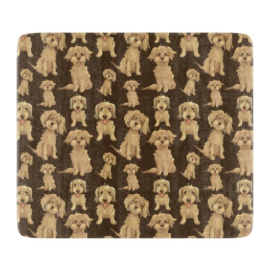 Dog Pattern Brown labradole goudendoedle Snijplank (Voorkant)