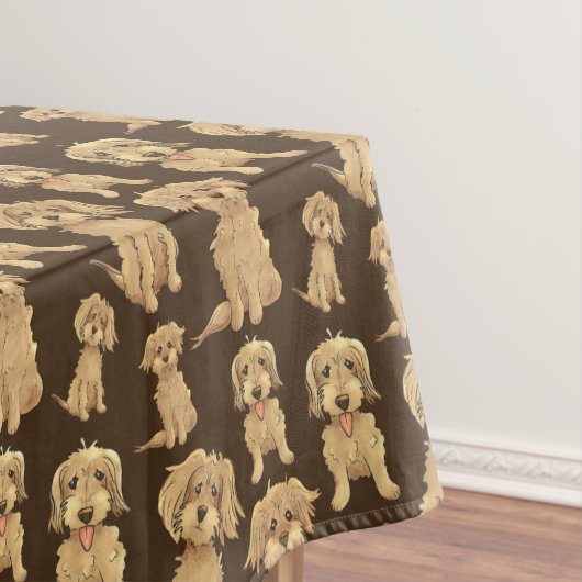 Dog Pattern Brown labradole goudendoedle Tafelkleed (Voorbeeld)