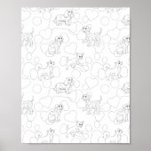 Dog Pattern Kinder Coloring Poster (Voorkant)