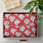 Dog Pattern, Pit Bull Terrier Dog Red Tissuepapier (Geschenk)