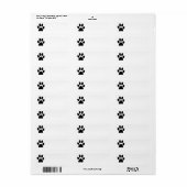 Dog Paw-Adresetiketten afdrukken Etiket (Full Sheet)