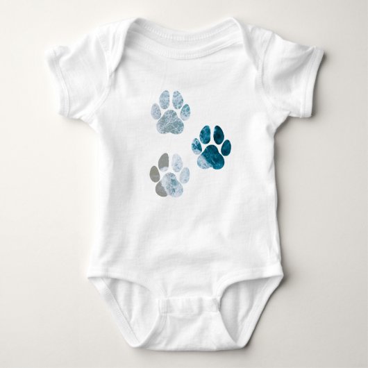 Dog Paw-afdrukken - Beach Waves en Sand Romper (Voorkant)