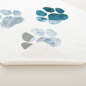 Dog Paw-afdrukken - Beach Waves en Sand Sherpa Deken (3/4)