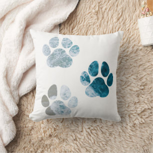 Dog Paw-afdrukken - Beach Waves en Zand Beach Kussen