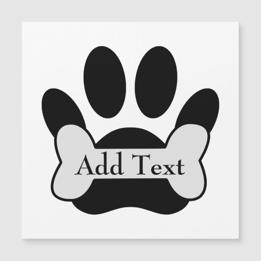 Dog Paw-afdrukken en bot (Voorkant)