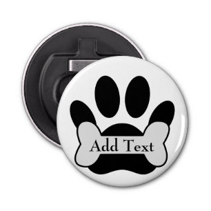 Dog Paw-afdrukken en bot Button Flesopener