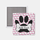 Dog Paw-afdrukken en bot Magneet (Voorkant / Achterkant)