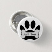 Dog Paw-afdrukken en bot Ronde Button 3,2 Cm (Voorkant /achterkant)