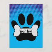 Dog Paw-afdrukken en botverloop Briefkaart (Voorkant)