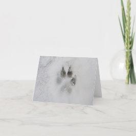 Dog Paw-afdrukken in sneeuw Feestdagen Kaart