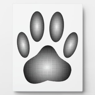 Dog Paw-afdrukken in zwarte en witte verlopen Fotoplaat