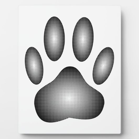 Dog Paw-afdrukken in zwarte en witte verlopen Fotoplaat (Voorkant)