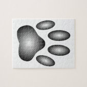 Dog Paw-afdrukken in zwarte en witte verlopen Legpuzzel (Horizontaal)