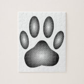 Dog Paw-afdrukken in zwarte en witte verlopen Legpuzzel (Verticaal)