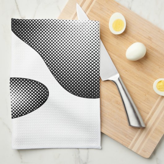 Dog Paw-afdrukken in zwarte en witte verlopen Theedoek (Quarter Fold)