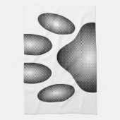 Dog Paw-afdrukken in zwarte en witte verlopen Theedoek (Verticaal)