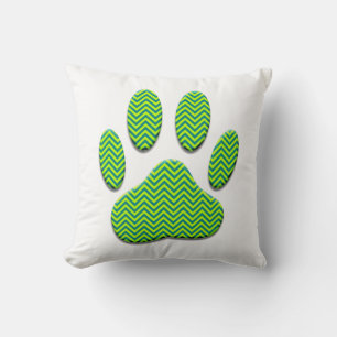 Dog Paw afdrukken met Chevron Pattern Kussen