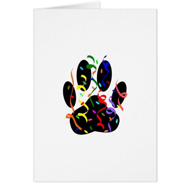 Dog Paw-afdrukken met Confetti en streamer (Voorkant)
