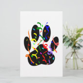 Dog Paw-afdrukken met Confetti en streamer Briefpapier (Staand voorkant)