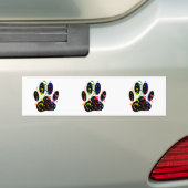 Dog Paw-afdrukken met Confetti en streamer Bumpersticker (Op auto)
