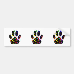 Dog Paw-afdrukken met Confetti en streamer Bumpersticker