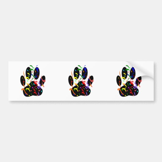 Dog Paw-afdrukken met Confetti en streamer Bumpersticker (Voorkant)
