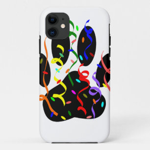 Dog Paw-afdrukken met Confetti en streamer iPhone 11 Hoesje