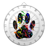 Dog Paw-afdrukken met Confetti en streamer Dartbord (Voorkant)