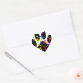 Dog Paw-afdrukken met Confetti en streamer Hart Sticker (Envelop)