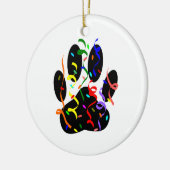 Dog Paw-afdrukken met Confetti en streamer Keramisch Ornament (Links)