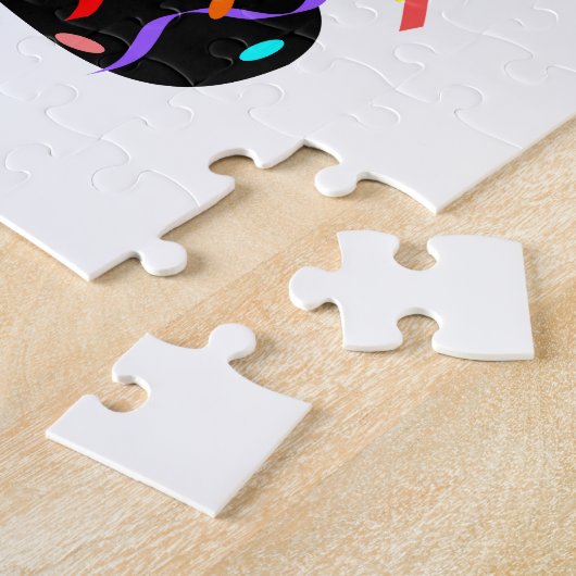 Dog Paw-afdrukken met Confetti en streamer Legpuzzel (Zijkant)