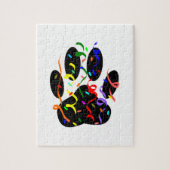 Dog Paw-afdrukken met Confetti en streamer Legpuzzel (Verticaal)