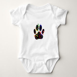 Dog Paw-afdrukken met Confetti en streamer Romper