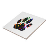Dog Paw-afdrukken met Confetti en streamer Tegeltje (Zijkant)