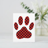Dog Paw afdrukken met hart Briefkaart (Staand voorkant)