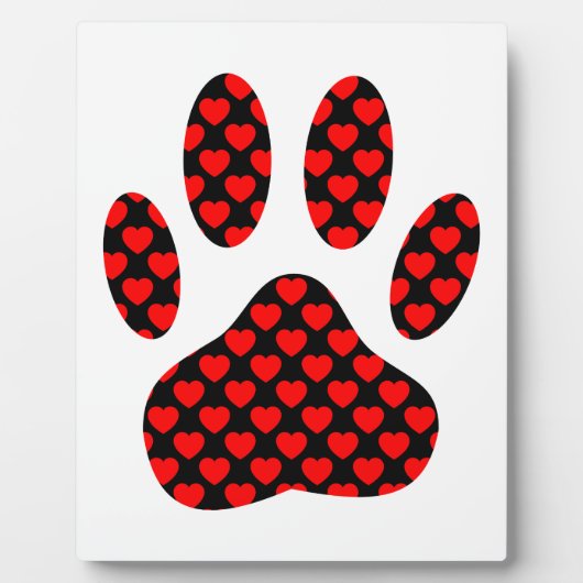 Dog Paw afdrukken met hart Fotoplaat (Voorkant)