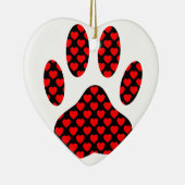 Dog Paw afdrukken met hart Keramisch Ornament (Rechts)