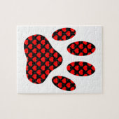 Dog Paw afdrukken met hart Legpuzzel (Horizontaal)